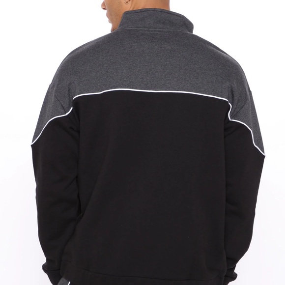 NWT NovaMen Black/Grey Full Zip Track Jacket - Picture 2 of 5